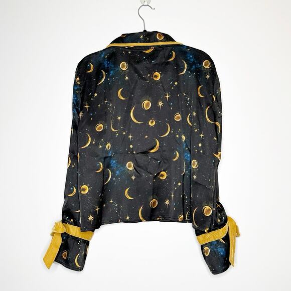 NWT Beach Riot Lee Ann & Brook Pajama Set Women's in Gold Celestial Size Medium - Picture 3 of 9